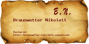 Brauswetter Nikolett névjegykártya